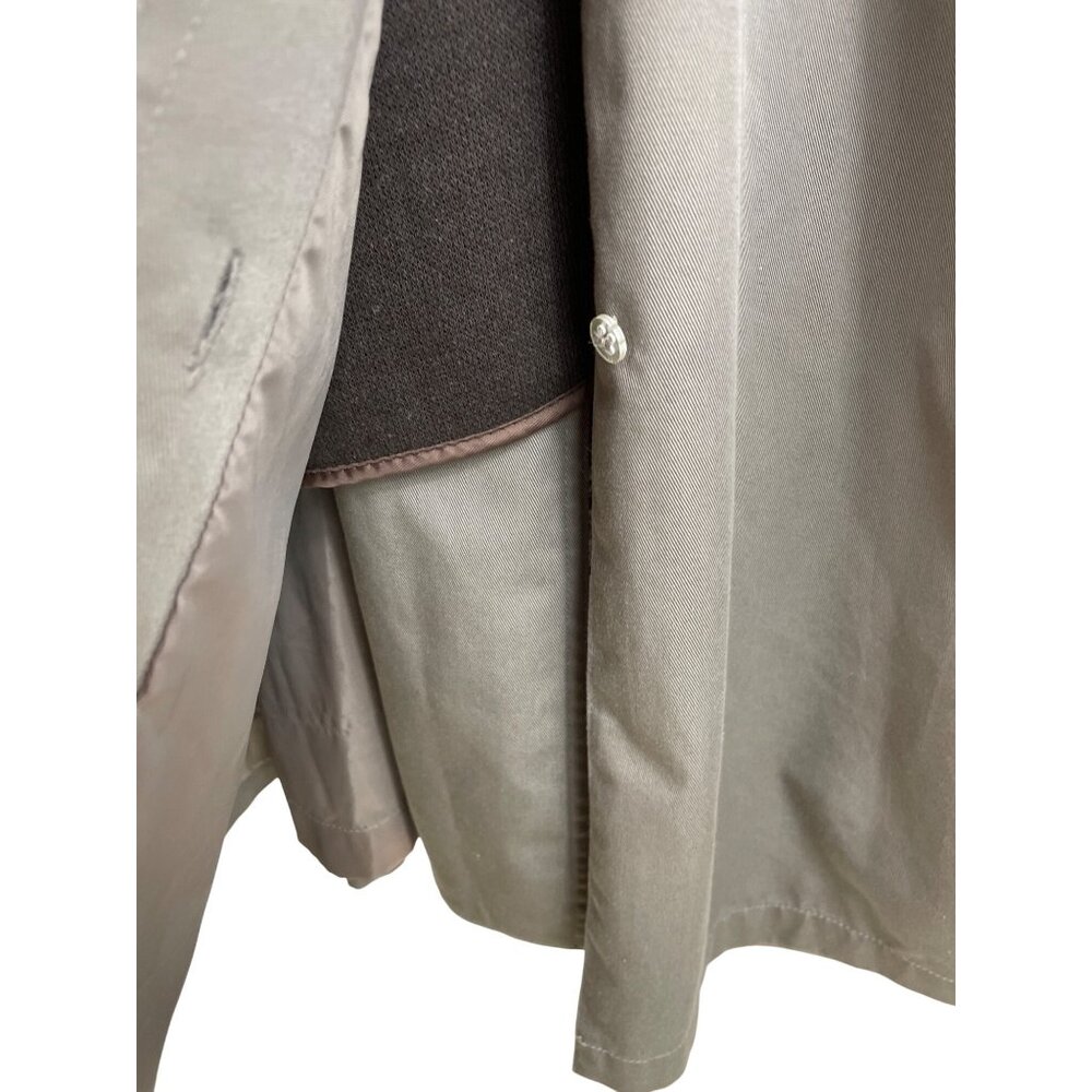 Vintage Arnie II Trench Coat Mens 44L Khaki Zip Out Lining Pockets Belted - Picture 8 of 13
